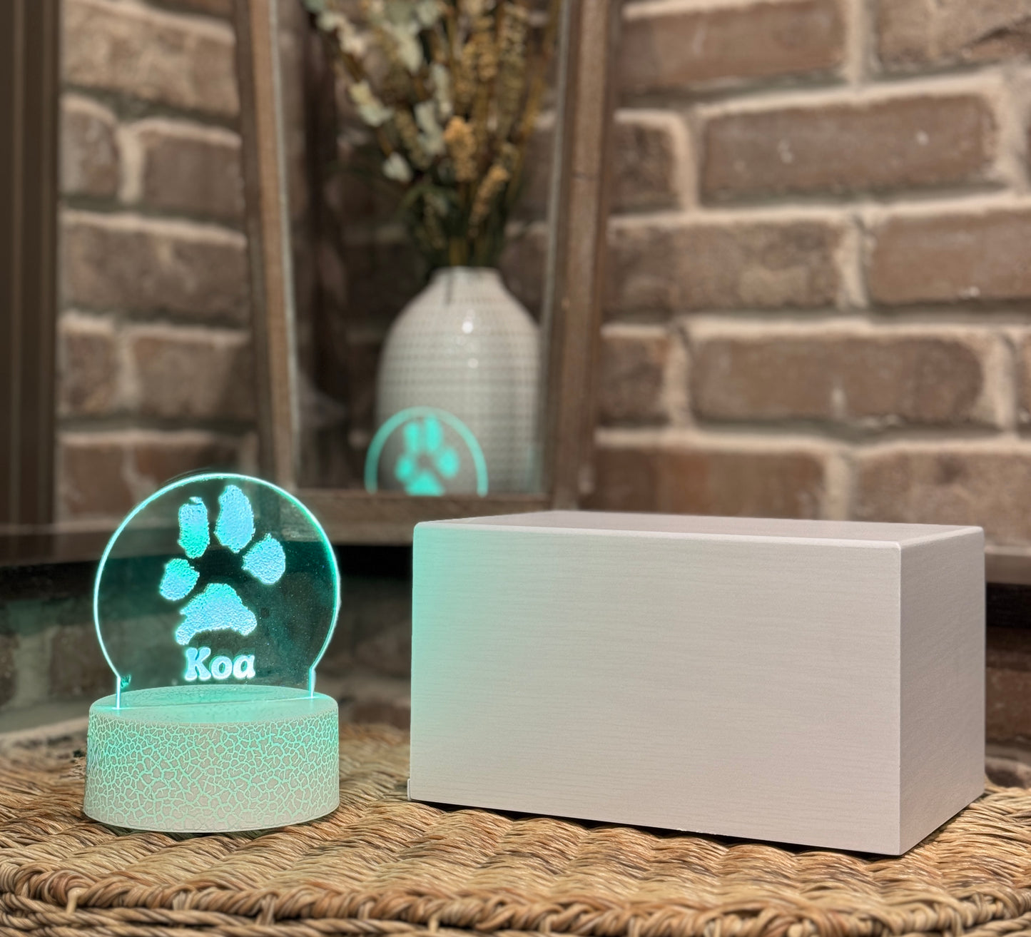 Lighted Acrylic Engraved Paw Print