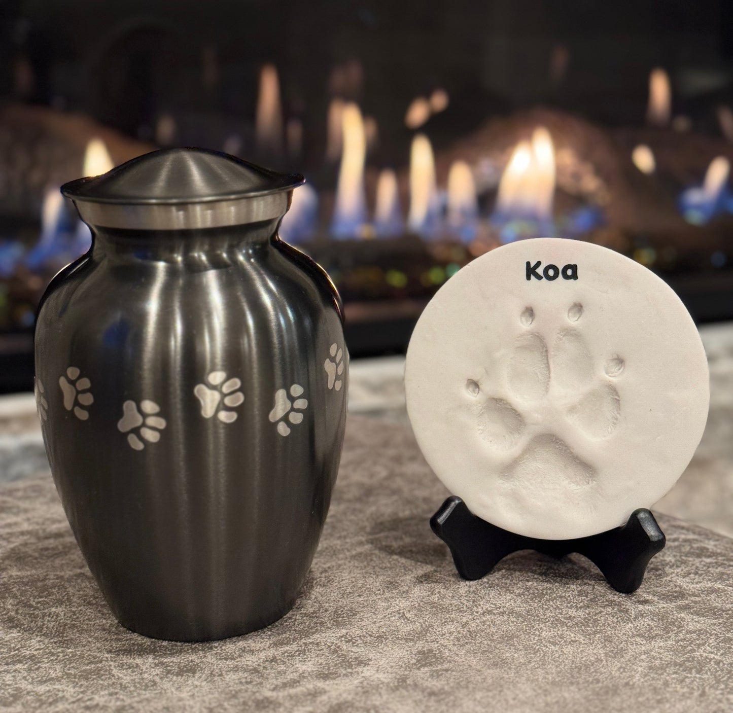 White Clay Paw Print