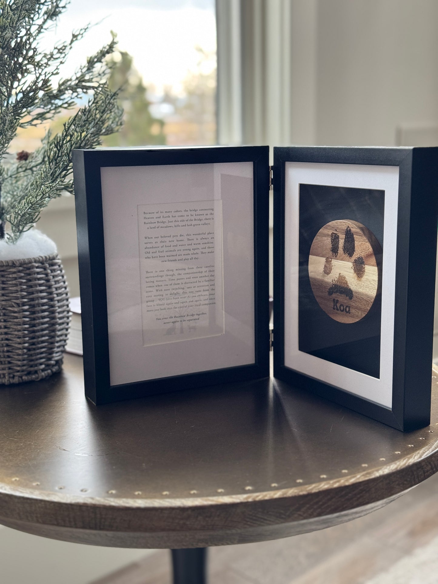 Paw Print Shadow Box Urn