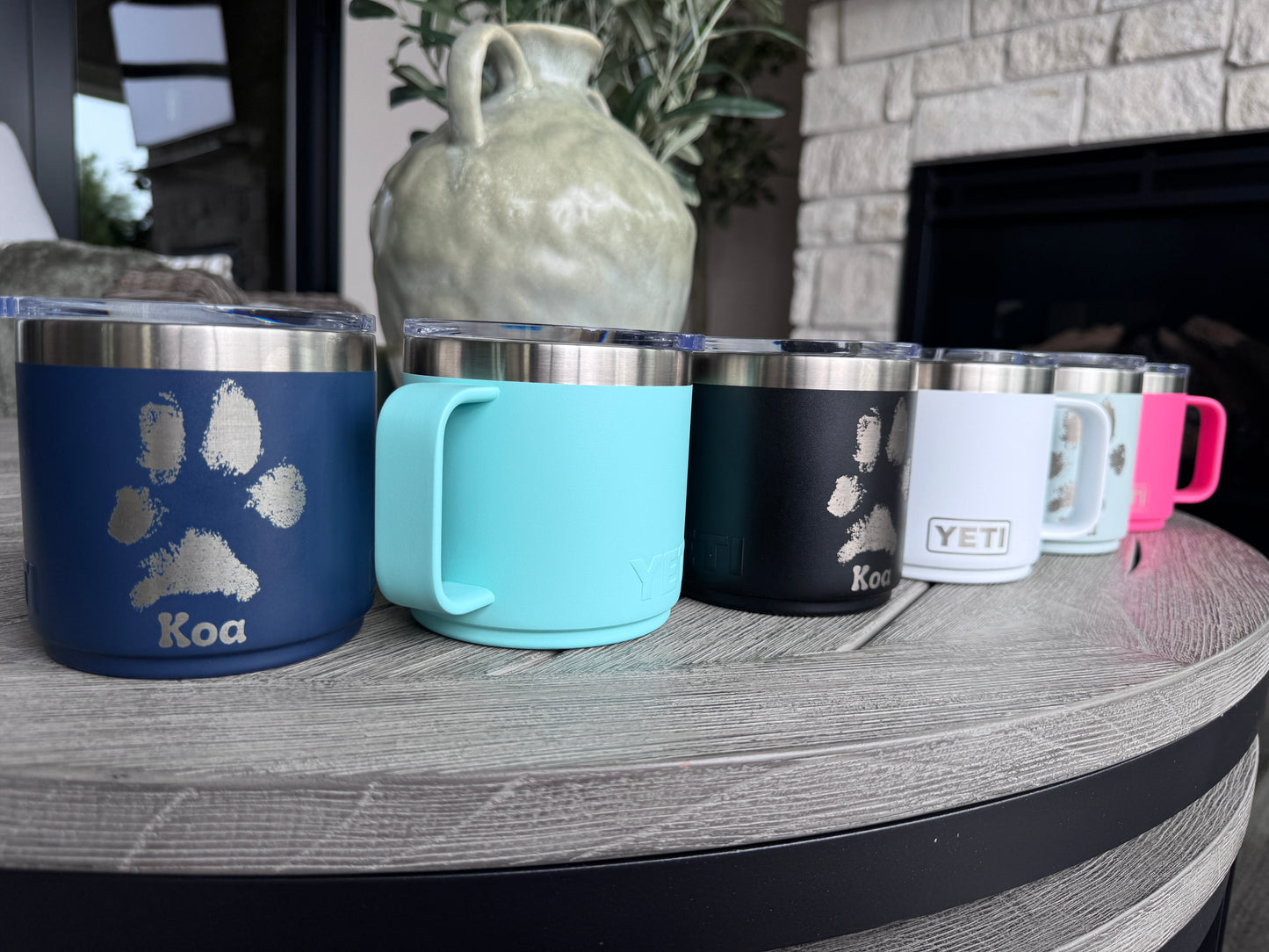 YETI Mug with Engraved Paw Print
