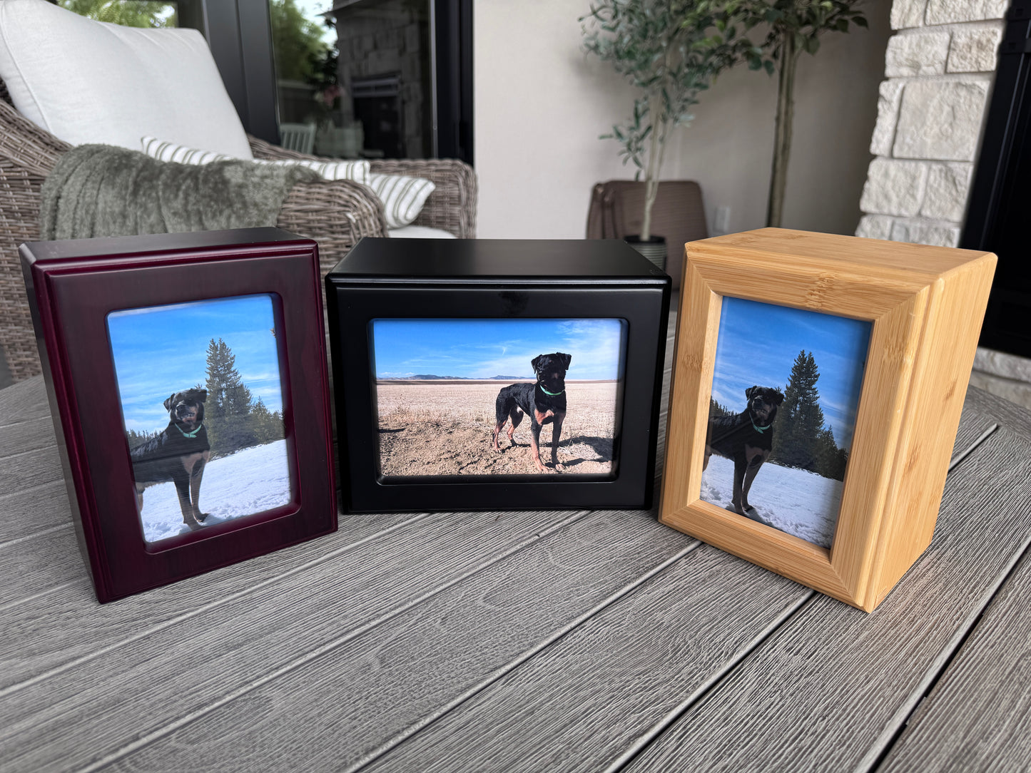 Wood Photo Urn - 3 Styles