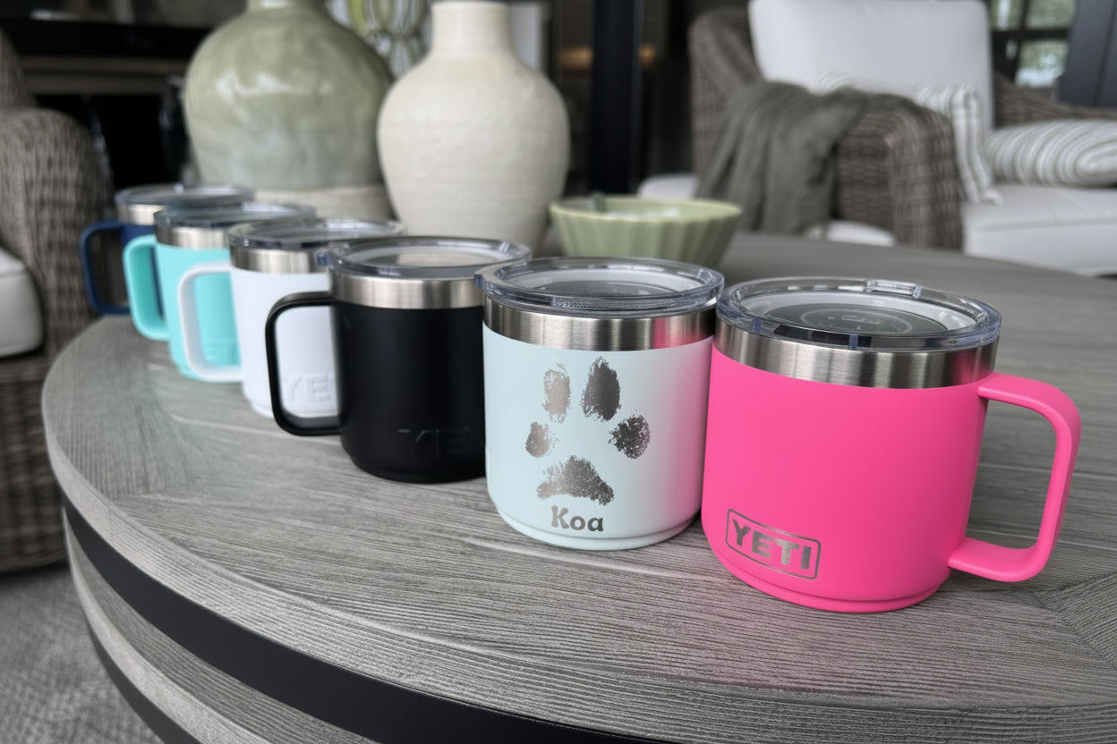 YETI Mug with Engraved Paw Print