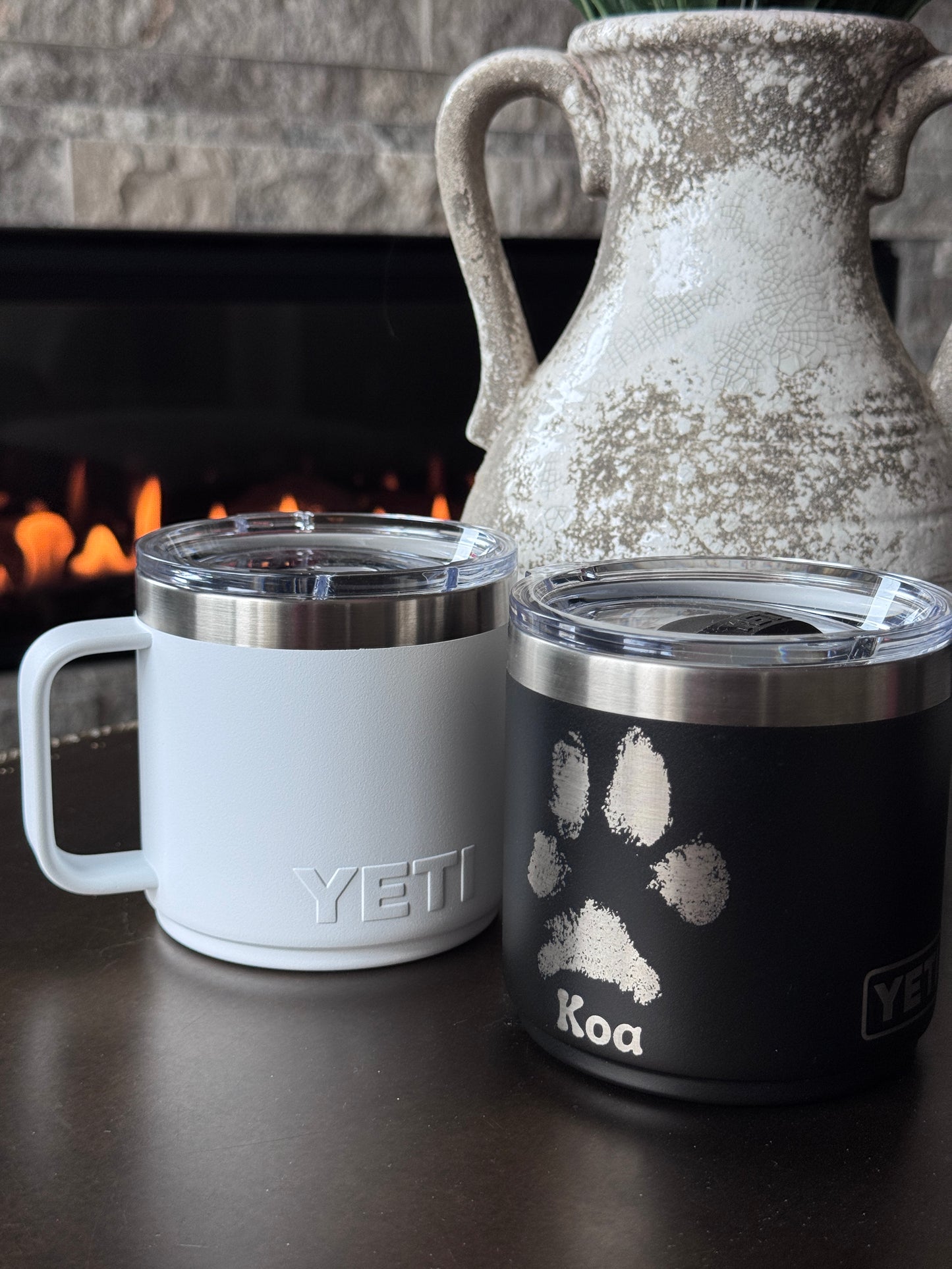YETI Mug with Engraved Paw Print