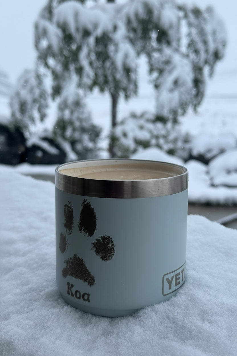 YETI Mug with Engraved Paw Print
