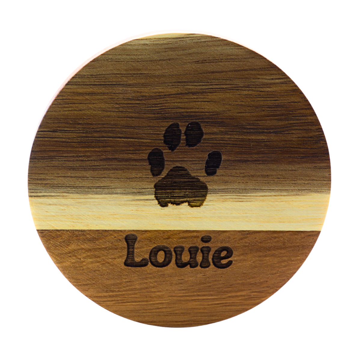 Acacia Wood Engraved Paw Print