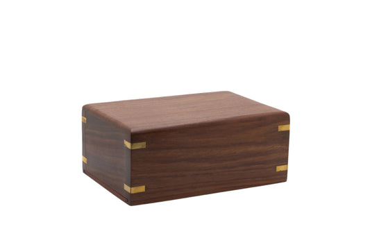 Sheesham Urn with Brass Corners